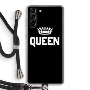 CaseCompany Queen zwart: Samsung Galaxy S21 Plus Transparant Hoesje met koord