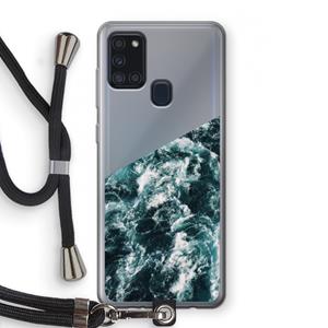 CaseCompany Zee golf: Samsung Galaxy A21s Transparant Hoesje met koord
