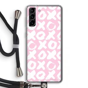 CaseCompany XOXO: Samsung Galaxy S21 Plus Transparant Hoesje met koord