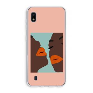 CaseCompany Orange lips: Samsung Galaxy A10 Transparant Hoesje