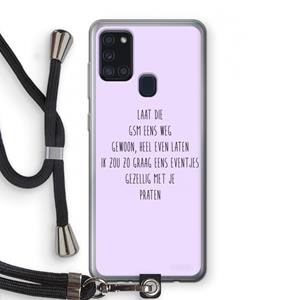 CaseCompany GSM: Samsung Galaxy A21s Transparant Hoesje met koord