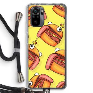 CaseCompany Hamburger: Xiaomi Redmi Note 10 Pro Transparant Hoesje met koord