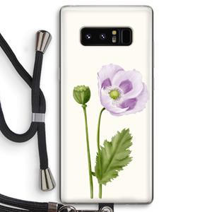 CaseCompany Purple poppy: Samsung Galaxy Note 8 Transparant Hoesje met koord