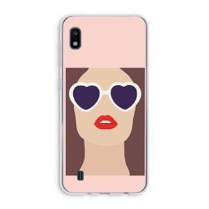CaseCompany Red lips: Samsung Galaxy A10 Transparant Hoesje