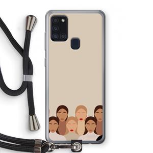 CaseCompany Girls girls girls: Samsung Galaxy A21s Transparant Hoesje met koord
