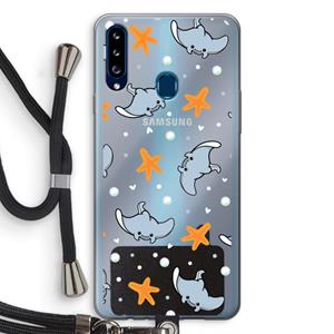 CaseCompany Manta: Samsung Galaxy A20s Transparant Hoesje met koord
