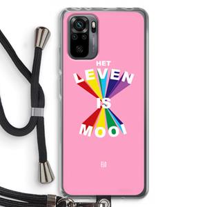 CaseCompany Het Leven Is Mooi: Xiaomi Redmi Note 10 Pro Transparant Hoesje met koord