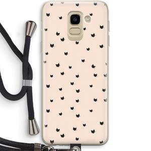 CaseCompany Kleine kattenkopjes: Samsung Galaxy J6 (2018) Transparant Hoesje met koord