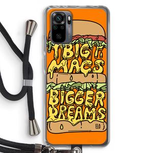 CaseCompany Big Macs Bigger Dreams: Xiaomi Redmi Note 10 Pro Transparant Hoesje met koord