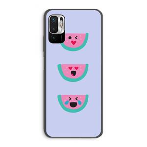 CaseCompany Smiley watermeloen: Xiaomi Redmi Note 10 5G Transparant Hoesje