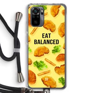 CaseCompany Eat Balanced: Xiaomi Redmi Note 10 Pro Transparant Hoesje met koord