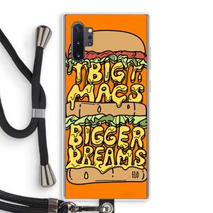 CaseCompany Big Macs Bigger Dreams: Samsung Galaxy Note 10 Plus Transparant Hoesje met koord