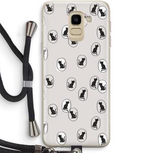 CaseCompany Miauw: Samsung Galaxy J6 (2018) Transparant Hoesje met koord