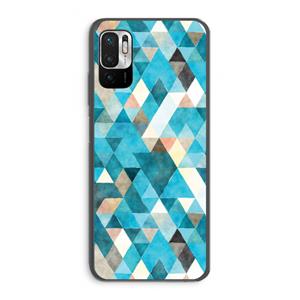 CaseCompany Gekleurde driehoekjes blauw: Xiaomi Redmi Note 10 5G Transparant Hoesje