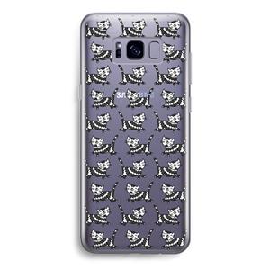 CaseCompany Zwarte poes: Samsung Galaxy S8 Transparant Hoesje