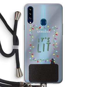 CaseCompany It's Lit: Samsung Galaxy A20s Transparant Hoesje met koord
