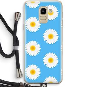 CaseCompany Margrietjes: Samsung Galaxy J6 (2018) Transparant Hoesje met koord