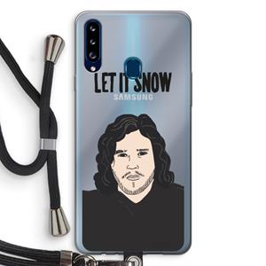 CaseCompany Let It Snow: Samsung Galaxy A20s Transparant Hoesje met koord