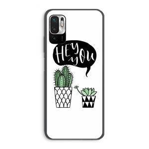 CaseCompany Hey you cactus: Xiaomi Redmi Note 10 5G Transparant Hoesje