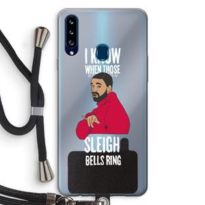 CaseCompany Sleigh Bells Ring: Samsung Galaxy A20s Transparant Hoesje met koord