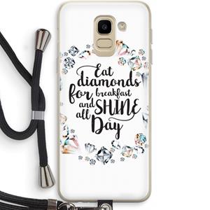 CaseCompany Diamonds: Samsung Galaxy J6 (2018) Transparant Hoesje met koord