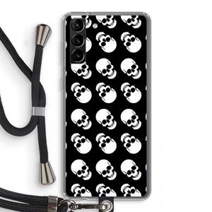 CaseCompany Musketon Skulls: Samsung Galaxy S21 Plus Transparant Hoesje met koord