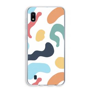 CaseCompany Memphis Shapes Blue: Samsung Galaxy A10 Transparant Hoesje