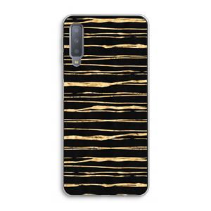 CaseCompany Gouden strepen: Samsung Galaxy A7 (2018) Transparant Hoesje