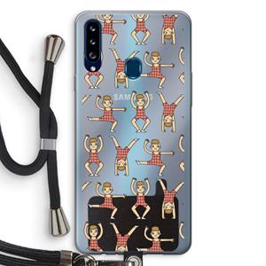 CaseCompany Gymboys: Samsung Galaxy A20s Transparant Hoesje met koord