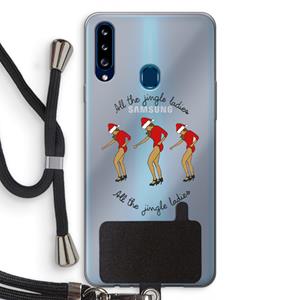CaseCompany Jingle Ladies: Samsung Galaxy A20s Transparant Hoesje met koord