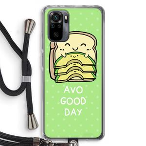 CaseCompany Avo Good Day: Xiaomi Redmi Note 10 Pro Transparant Hoesje met koord