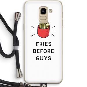 CaseCompany Fries before guys: Samsung Galaxy J6 (2018) Transparant Hoesje met koord