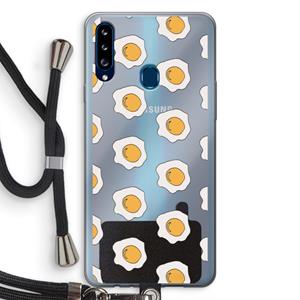 CaseCompany Bacon to my eggs #1: Samsung Galaxy A20s Transparant Hoesje met koord