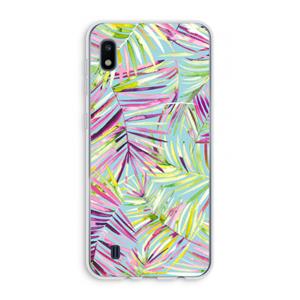 CaseCompany Tropical Palms Blue: Samsung Galaxy A10 Transparant Hoesje