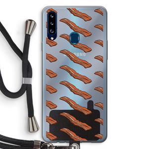 CaseCompany Bacon to my eggs #2: Samsung Galaxy A20s Transparant Hoesje met koord