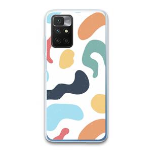 CaseCompany Memphis Shapes Blue: Xiaomi Redmi 10 Transparant Hoesje