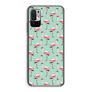 CaseCompany Flamingoprint groen: Xiaomi Redmi Note 10 5G Transparant Hoesje