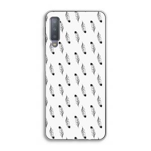 CaseCompany Pluimen: Samsung Galaxy A7 (2018) Transparant Hoesje