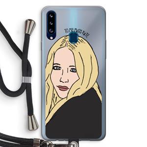 CaseCompany Mary Kate: Samsung Galaxy A20s Transparant Hoesje met koord