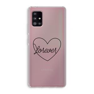CaseCompany Forever heart black: Samsung Galaxy A51 5G Transparant Hoesje