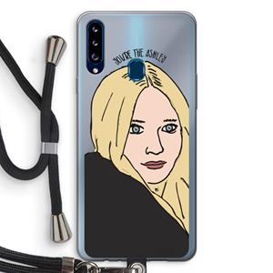 CaseCompany Ashley: Samsung Galaxy A20s Transparant Hoesje met koord