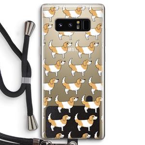 CaseCompany Doggy: Samsung Galaxy Note 8 Transparant Hoesje met koord