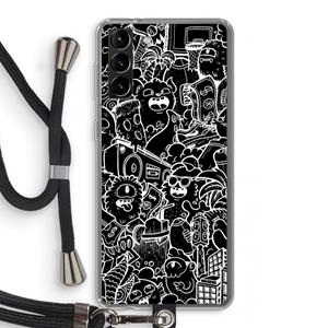CaseCompany Vexx Black City : Samsung Galaxy S21 Plus Transparant Hoesje met koord