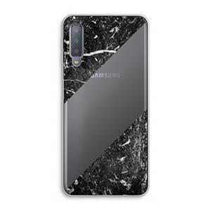 CaseCompany Zwart marmer: Samsung Galaxy A7 (2018) Transparant Hoesje