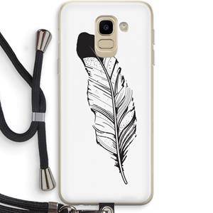 CaseCompany Pluim: Samsung Galaxy J6 (2018) Transparant Hoesje met koord