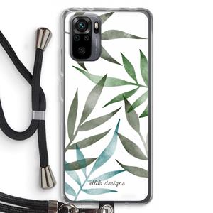 CaseCompany Tropical watercolor leaves: Xiaomi Redmi Note 10 Pro Transparant Hoesje met koord
