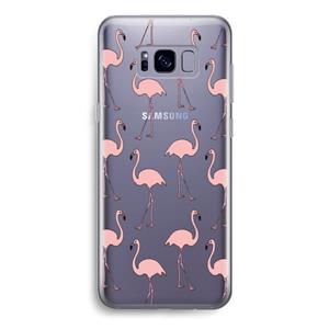 CaseCompany Anything Flamingoes: Samsung Galaxy S8 Transparant Hoesje