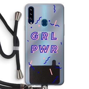 CaseCompany GRL PWR: Samsung Galaxy A20s Transparant Hoesje met koord