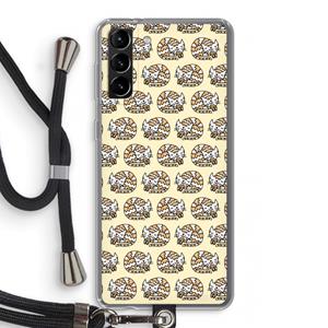 CaseCompany Slapende poes: Samsung Galaxy S21 Plus Transparant Hoesje met koord