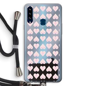 CaseCompany Ass 'n Titties: Samsung Galaxy A20s Transparant Hoesje met koord